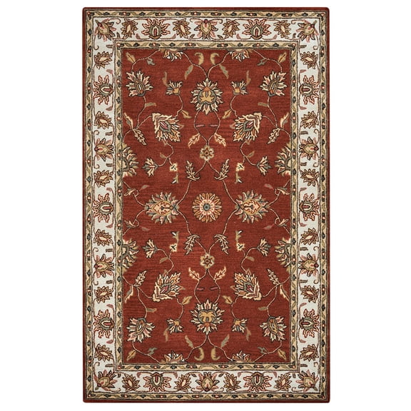 Alora Decor Sareena 9' x 12' Border Rust/Taupe/Sage/Tan/Khaki Area Rug
