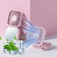 thumbnail image 2 of Qocolhg Small Desktop Fan with Makeup Mirror, Portable Handheld Fan, 3 Wind Speed Rechargeable Mini Personal Fans, Lightweight Hanging Neck Fan, Travel Essentials Gifts for Women Girls Pink, 2 of 6