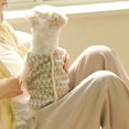 thumbnail image 3 of XS Ropa de otoño e invierno para perros y mascotas, ropa para perros con flores verdes, chaleco cálido para cachorros, suéter abierto para caniche, abrigo de tela tejida, 3 of 3