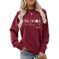 thumbnail image 2 of Sokhug Women Yes I'm Cold Me 24/7 Shirt Always Cold Long Sleeve Funny Letters Printed Graphic Casual Loose Pullover Tops, 2 of 6