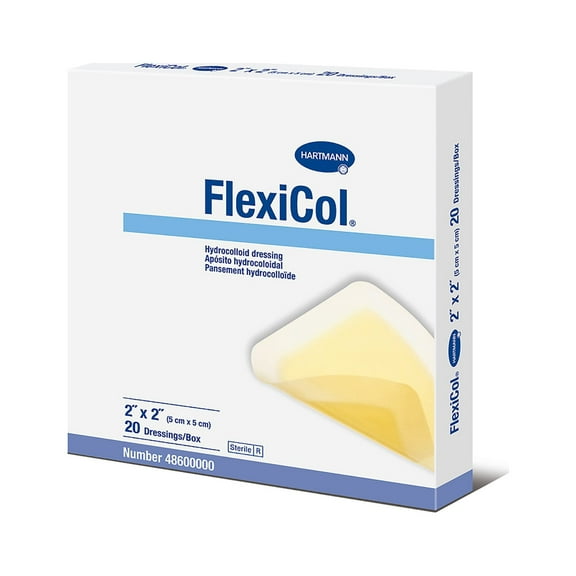 FlexiCol Hydrocolloid Dressing 2 X Inch Square Sterile, 48600000 - BOX OF 20