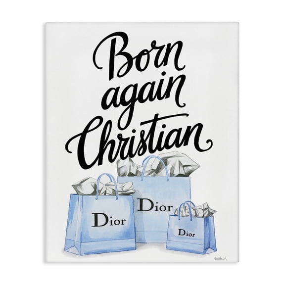 Glam Bags Born Again Christian Canvas Wall Art, design by Amanda Greenwood