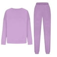 thumbnail image 6 of APEXFWDT Women's Plus Size 2-Piece Fleece Tracksuit - Long Sleeve Crew Neck Sweatshirt & Jogger Pants Loungewear & Athletic Outfit,XXXXXL,Purple, 6 of 6