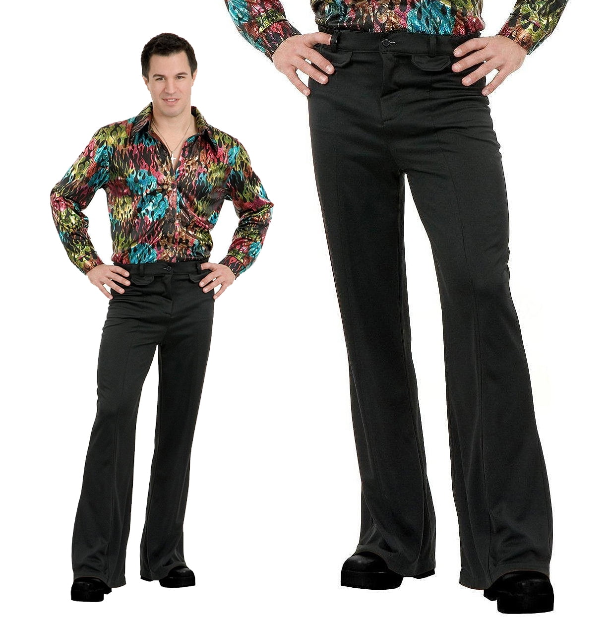 Rubies 70s Disco Black Costume Pants for Adults, Men's 32