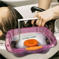 thumbnail image 1 of Lavabo para champú junto a la cama, duradero, ligero, para lavar el cabello en la cama, portátil con cojín para la cabeza para salón, hogar, fregadero Rosa, 1 of 8