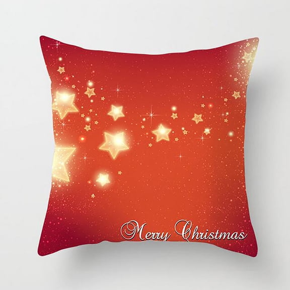 Vikakiooze 2022 Christmas Pillow Case Glitter Polyester Sofa Throw Cushion Cover Home Decor 1pcs