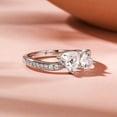 thumbnail image 3 of Oryn Jewelry Heart Cut 1.6 Ct White Moissanite Band - 14K White Gold Plated Engagement Ring - Wedding Proposal Bands for Her - Heart Shape Jewelry, 3 of 6