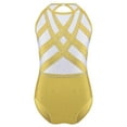 thumbnail image 3 of Eandarui Kids Girls Gymnastics Leotard Balet Dance Comtues Glittery Rhinestones Sleeveless Bodysuit Yellow 10, 3 of 7