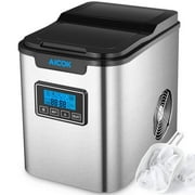 Aicok Portable Ice Maker, 26lbs Countertop Ice Machine with Self-clean Function, 26lbs Ice per 24 hours, 9 Ice Cubes ready in 7 Minutes, 2 Qt. Water Tank, LCD Display & Ice Scoop, Stainless Steel