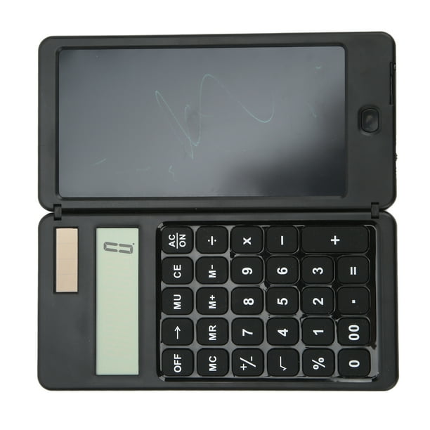 Bloc-notes de calculatrice de base avec tablette d'écriture LCD,  rechargeable, bouton de verrouillage et stylo électronique, affichage à 12  chiffres, également des blocs-notes / mémos / tableaux de planification  sans encre