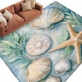 thumbnail image 2 of 5'x8' Area Rugs, Summer Coastal Indoor Outdoor Area Rug for Living Room Bedroom, Starfish Coral Nautical Shell Ocean Washable Bathroom Rugs Kitchen Floor Carpet Mats Home Decor Aesthetic, 2 of 8