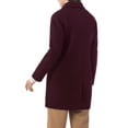 thumbnail image 3 of Unique Bargains Women's Notched Lapel Double Breasted Raglan Sleeve Winter Coat L Purplish, 3 of 7
