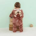 thumbnail image 5 of Penkiiy Autumn Winter Infant Toddler Baby Unisex Child Pajama Plush Onesie One-piece Sloth Costume Baby Sleep and Play Pajamas 2 Years Brown on Clearance, 5 of 9