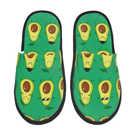 Balery Cartoon Fruit 1 Slient Indoor Furry Fleece Comfort House Shoes Soft Non-Slip Home Shoes Cotton slippers House Slippers-- Large