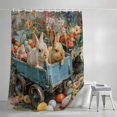 thumbnail image 4 of Easter Bunny Small Stall Shower Curtain, Waterproof Shower Curtains for Bathroom, Rabbits Spring Flowers Eggs Country Vintage Washable Fabric Bath Curtain for Bathtub with Hooks 36x72 Inches, 4 of 9