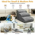 thumbnail image 2 of Spaco Spaco 3-Tier Non-Slip Dog Steps with High-Density Sponge and Silicone Paw Prints, Dog Stairs for Couch Bed Sofa, Dog Stairs for Small Dogs, Gray, 2 of 10