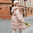 thumbnail image 6 of Efsteb Kids Girls Long Hooded Puffer Jacket Zipper Quilted Thick Padded Down Coat Windproof Warm Outwear (Pink,9-10 Years), 6 of 8