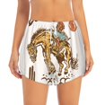 thumbnail image 2 of Xecao Cowboy Up Vintage Wild West for Double-layer Running Short for Women, Perfect for Gym, Tennis, and More, Featuring a Convenient Pocket-Small, 2 of 7