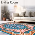 thumbnail image 2 of ODIKA 6x9 Machine Washable Non-Slip Area Rug, Sunrise Medallion Interlocking Floral Motif Art Ultra Soft Rug, None, 569902, 2 of 7