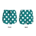 thumbnail image 5 of Lsque Teal And White Polka Dot Printed Women's Running Shorts with Liner Pockets,Elastic Quick Dry Workout Athletic Gym Yoga Shorts,Womens High Waist Shorts-Large, 5 of 9