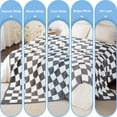 thumbnail image 6 of Whale Flotilla Checkered Knit Twin Size Blanket for Bed, Soft Fluffy and Cozy, 60"x80", Grey, 6 of 8