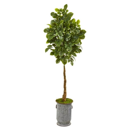 Copper Beech Tree - Nearly Natural 6? Beech Leaf Artificial Tree in Metal Planter with Copper Trimming