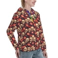 thumbnail image 6 of Lsque record Skull rock Pattern Casual Women's Hoodie,Hooded Sweatshirt with Kangaroo Pocket,Pullover Hoodie with Eye-catching Drawstrings-XX-Large, 6 of 7
