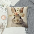 thumbnail image 2 of GOSMITH  Easter Bunny Throw Pillow Cover Cute Rabbits Bunny Pillows Floral Easter Bunny Decor Throw Pillow Case Cushion Cover Decorations for Home Sofa Bed, 2 of 5