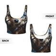 thumbnail image 5 of Picia Vintage Blue Floral Wolf Sports Bra for Women,Padded Strappy Sports Bras Medium Support Yoga Bra with Removable Cups,Running Yoga Bra-XX-Large, 5 of 9