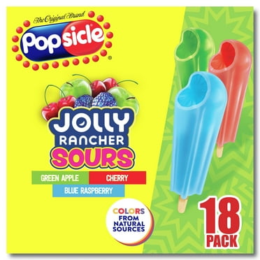 Popsicle Jolly Rancher Sours Colors from Natural Sources Popsicle Ice Pops, 18 Count