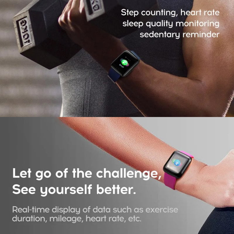 116Plus Smart Watch 1.44 Inch Touch Screen Fitness Smart Watch Heart Rate Monitor Sports Watch For Men Women black Walmart