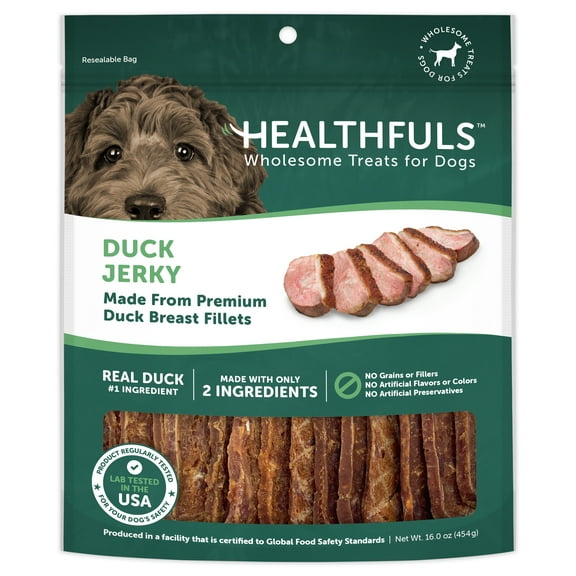 Healthfuls Duck Jerky Dog Treats, 1 Pound
