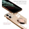thumbnail image 4 of Case for iPhone 11 Case 6.1" Slim Thin Ring Stand Holder Silicone Phone Cases Soft Flexible TPU Electroplated Frame Shock-Absorption Protective Bumper Cover for iPhone 11 - Light Pink, 4 of 18