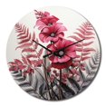 thumbnail image 2 of Designart "Ferns Ruby quintessence II" Floral Oversized Wall Clock, 2 of 5