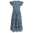 thumbnail image 4 of Vestido De Verano Vestidos de playa para mujer Vestido largo suelto con estampado floral informal (Azul M) Cgtredaw para Mujer Azul T XXL, 4 of 8