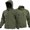 Green, variant on Men Tactical Fleece Lined Softshell Hooded Jacket Waterproof Windproof Coat Military Outdoor Hiking Fall Winter Jackets Black M