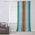 thumbnail image 3 of Aqua Teal Semi Sheer Curtains Drapes for Living Room, Bedroom, French Doors Window 96 Inches Long, Farmhouse Wood Grain Vintage Brown Striped Rod Pocket Chiffon Curtain Drapery Voile Draperies Panel, 3 of 6