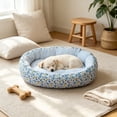 thumbnail image 6 of Premium Floral Pet Bed - Aesthetic Anti-Anxiety Calming Cat Bed - Soft Flower Print for Small Pets, All Season, 6 of 6