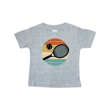 

Inktastic Tennis Gift Racket Ball Retro Sunset Gift Baby Girl T-Shirt