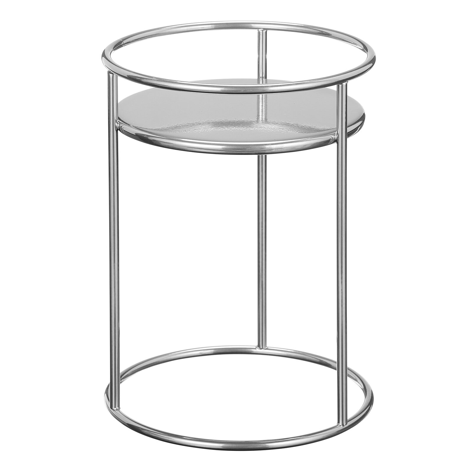 mDesign Metal 9Inch Tall Circular Plant Stand, Planter Holder Contemporary Design Round Tray