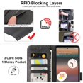 thumbnail image 3 of Case for Google Pixel 6a (2022) 6.1 Inches, Wallet Flip Cover [RFID Blocking] [3 Card Slots 1 Money Pocket] [Magnetic Closure] [Stand Kickstand] PU Leather Shockproof Folio Phone Case - Black, 3 of 13