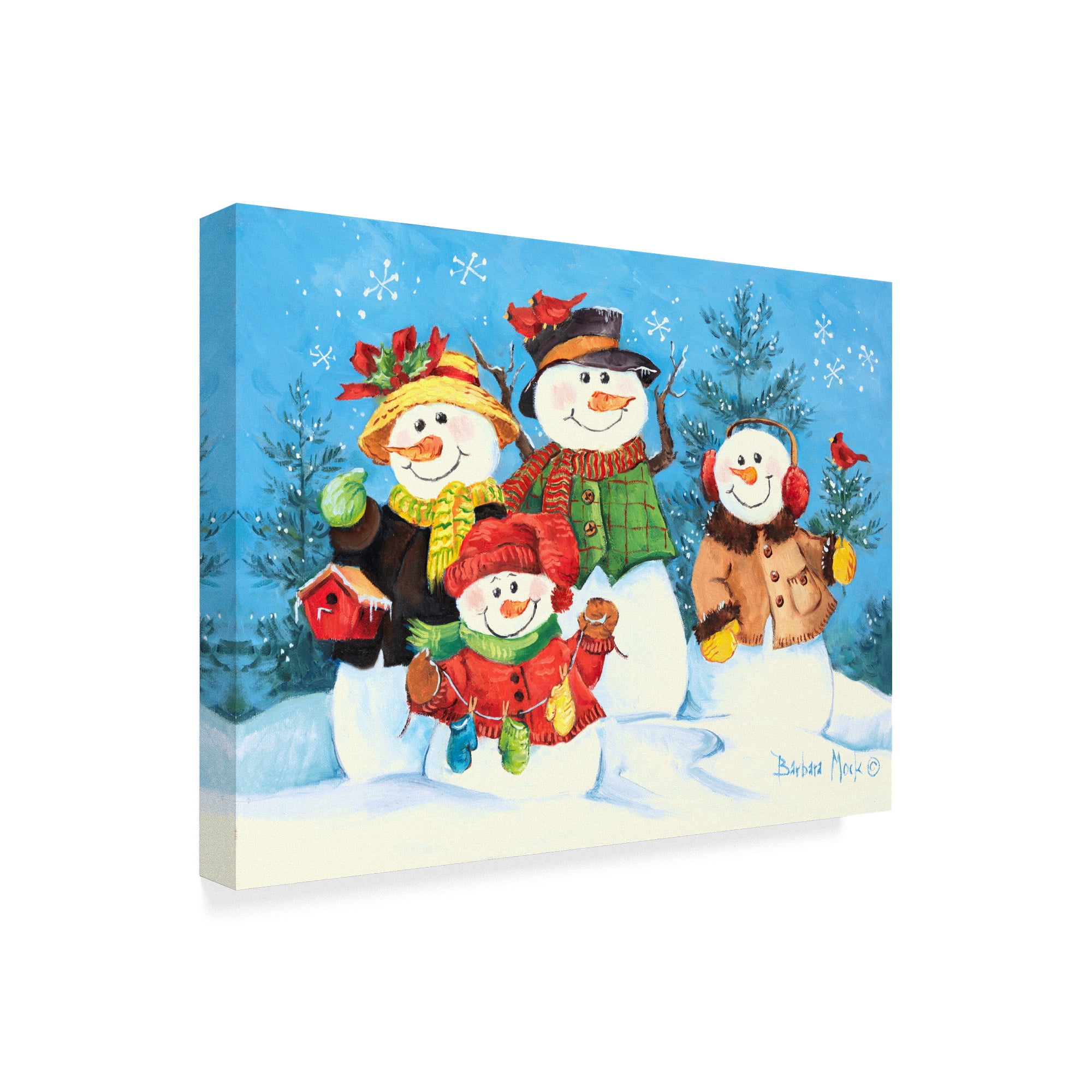 Trademark Fine Art ' Snowman Family' Canvas Art by Barbara Mock
