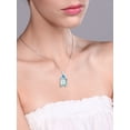 thumbnail image 5 of Gem Stone King Solid 10K White Gold Sky Blue Simulated Aquamarine and Swiss Blue Topaz Pendant Necklace For Women (6.92 Cttw with 18 inch Chain), 5 of 8