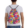 thumbnail image 2 of Drawstring Backpack - Colorful Bananas Splash Proof Small Drawstring Gym Bag for Women Men, Cinch Sports String Bag Backpack for Travel Swimming Beach, 2 of 8