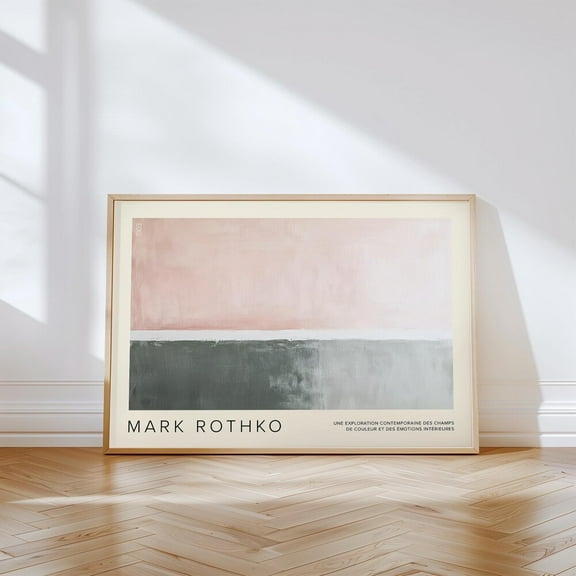 Mark Rothko Inspired Pastel Wall Art, Minimalist Abstract Poster, Pink And Grey Sage Green Colour Block Print For Modern Home Decor NO FRAMED POSTER