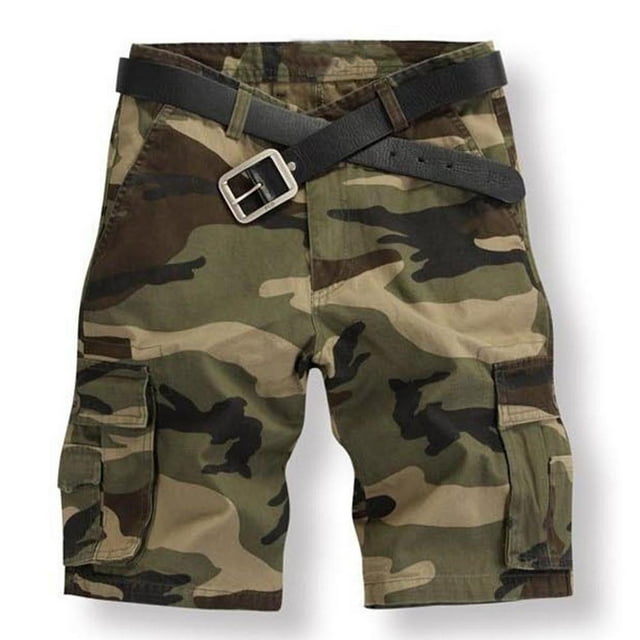 Birdeem Men Casual Camouflage Fashion Zipper Button Pockets Cropped Cargo Shorts