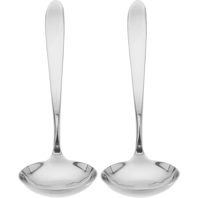 cucharones para sopa de 7,6 pulgadas, cucharón para salsa de acero inoxidable, cucharón para cocinar para sopas y salsas, utensilio para servir sopa con mango largo