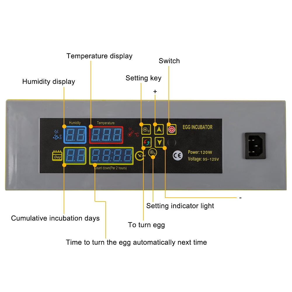 2 in 1 Incubator Chicken Duck Bird Auto-Turning Digital Control 112 Eggs