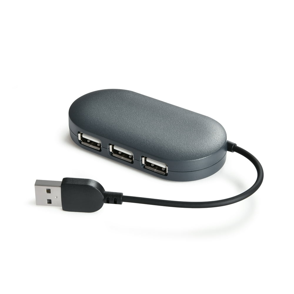 onn. Portable 4Port USB Hub with USB 2.0 Ports