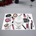 thumbnail image 2 of MKHERT Funny Cosmetics Set Nail Polish Mascara Lipstick Eye Shadows and Brush Placemats Table Mats for Dining Room Kitchen Table Decoration 12x18 inch,Set of 6, 2 of 4